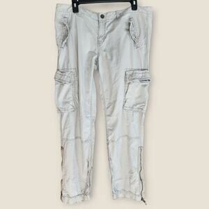 American Eagle Outfitters Pants Women's Sz 14 Cargo Light Weight Zipped Hems